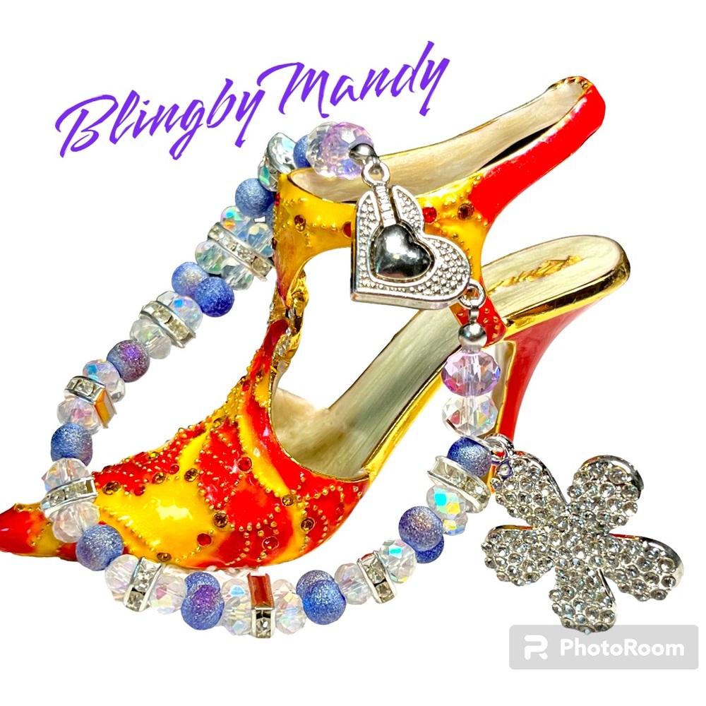 🌺plus size magnetic closure Bracelet in silver and purples